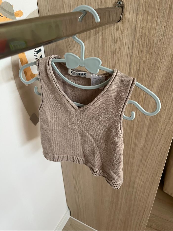 Chemise 1 mois obaibi + petit pull fin sans manche 3 mois cocoon la redoute - photo numéro 5