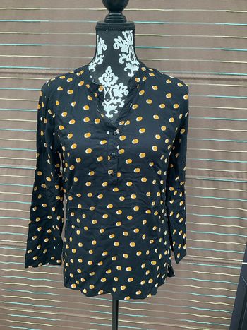 Blouse noire rond jaune M neuve