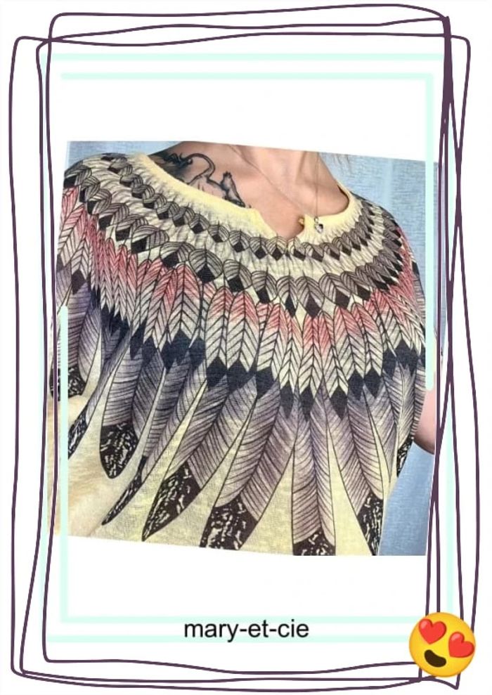 SOLDÉ - Blouse ample manches courtes taille unique - photo numéro 3
