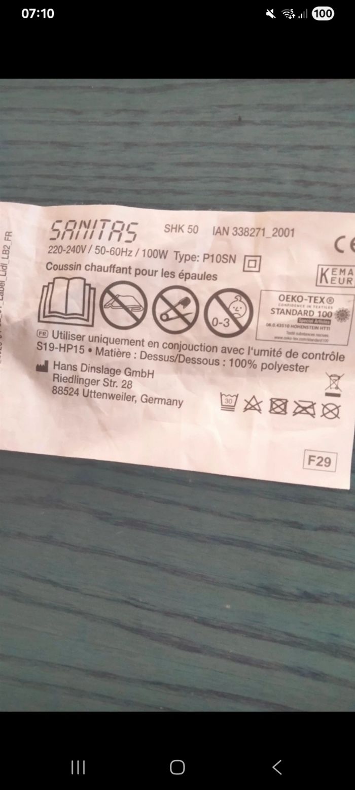 Coussin chauffant pour les épaules - photo numéro 2