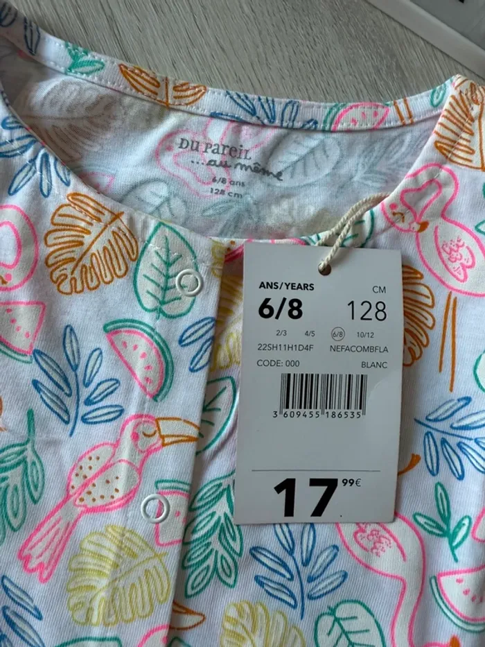 Jolie combishort pyjama 6-8 ans DPAM neuve - photo numéro 3