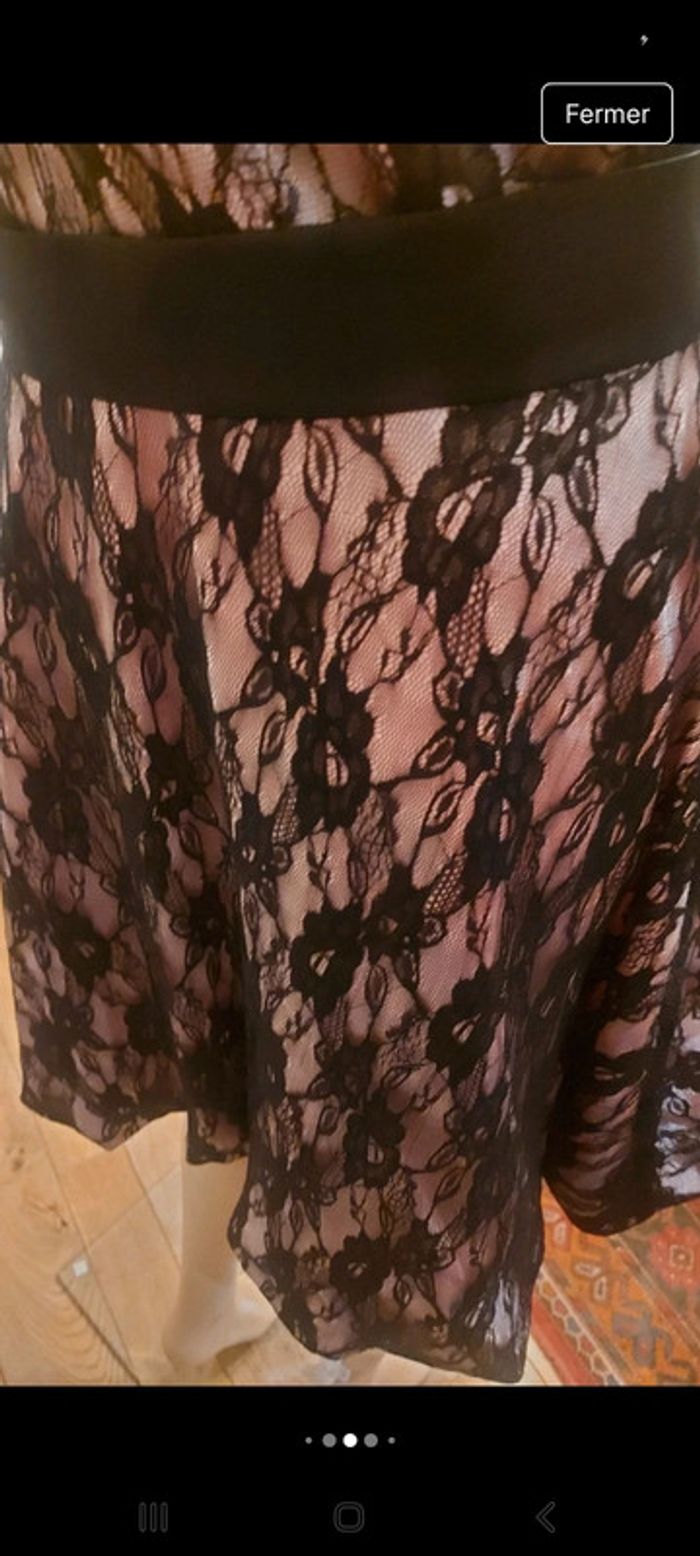 Robe de soirée Maner  L rose/dentelles noires - photo numéro 13