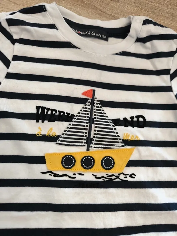 Combishort garçon 12 mois Weekend à la Mer - photo numéro 5
