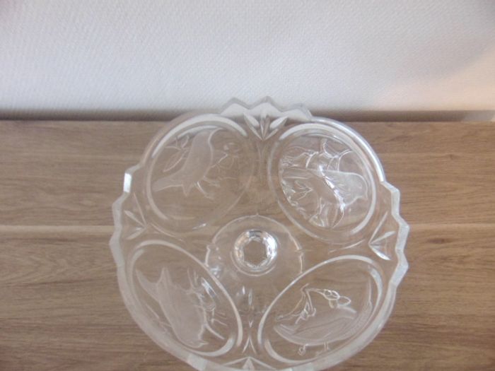 Coupe en cristal taillé – Décor d’oiseaux – Style Art déco / Inspiration Lalique - photo numéro 5