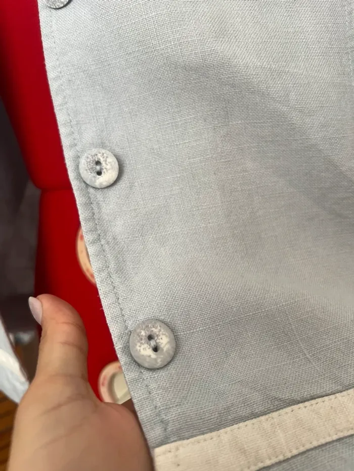 Veste en lin bleue et blanche 123 - photo numéro 3