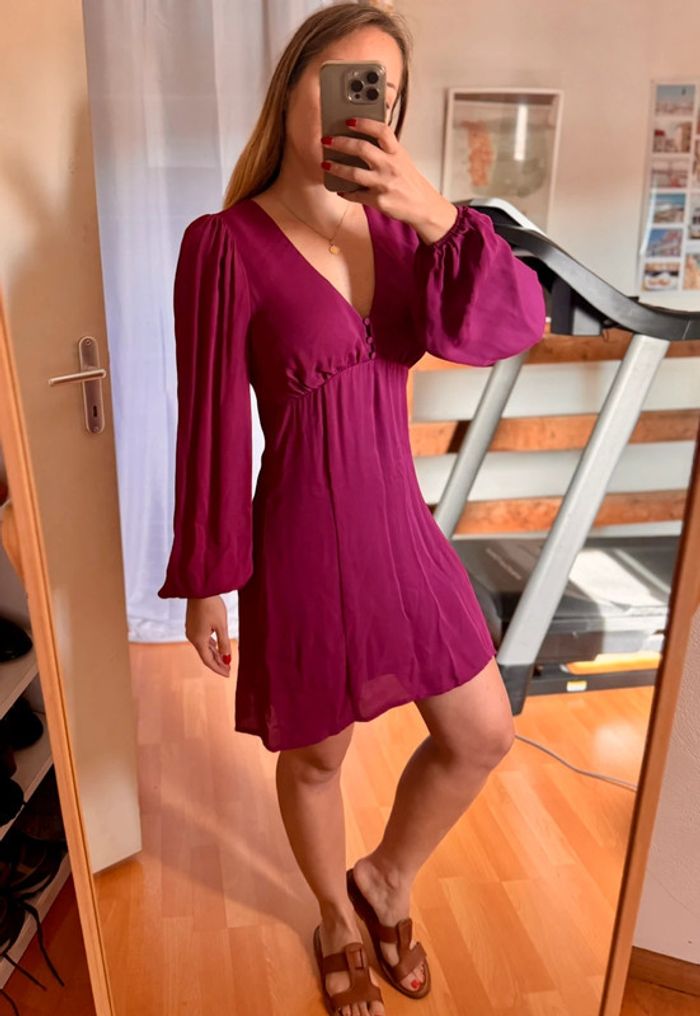 Robe violet prune Kookaï fluide taille 38 M - photo numéro 5