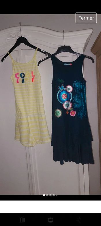Lot de  1 combi-short Gémo et 1 robe Desigual 12 ans