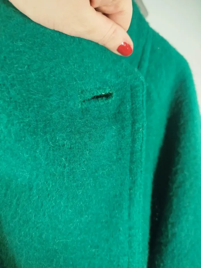 Manteau vert en laine - T42 estimée - Pièce rare sur mesure A836 - photo numéro 8
