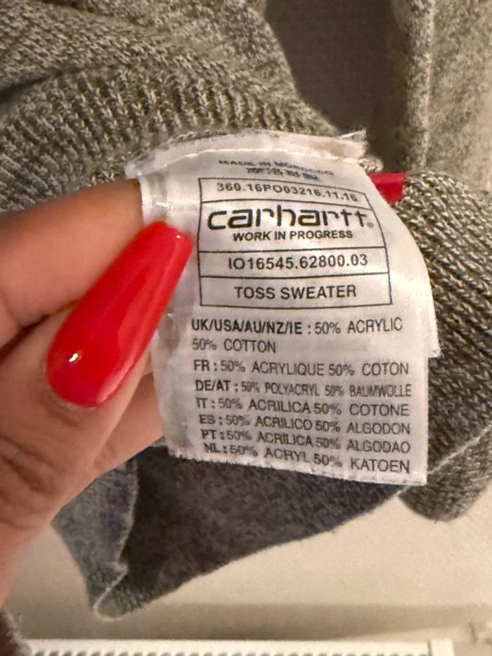 Pull fin carhartt vert blanc chiné - photo numéro 7