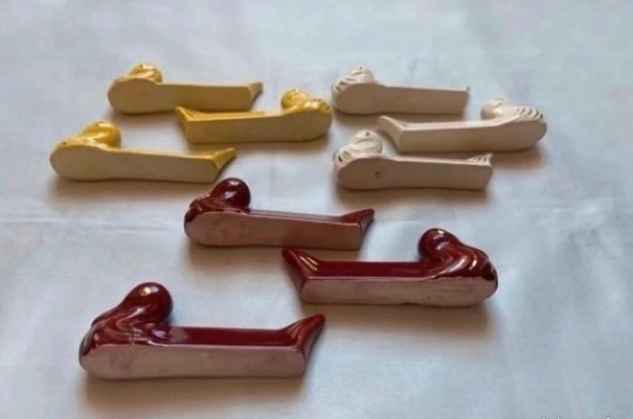 Lot de 9 reposes couteaux canards multicolores Vallauris - photo numéro 7