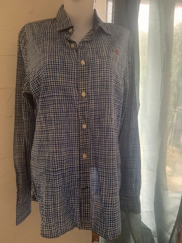 Chemise Napapijri vichy bleu et blanc taille L slim fit - photo numéro 2
