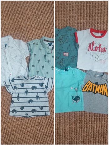 Lot 7 hauts manches courtes t-shirt polo chemise 3 mois