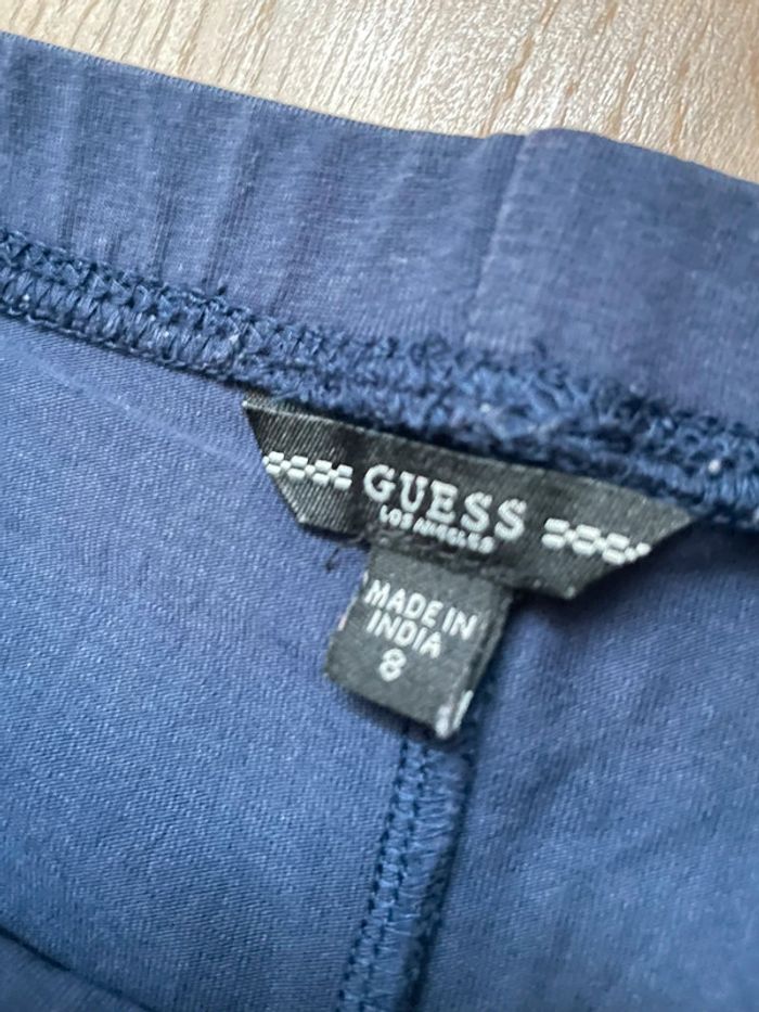 Pantacourt legging court bleu marine Guess à paillettes strass 8 ans fille - photo numéro 2
