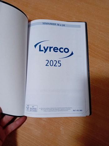 Agenda Lyreco 2025 semainier 16 x 24 cm noir