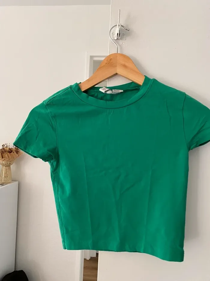 T-shirt court vert - H&M - photo numéro 3