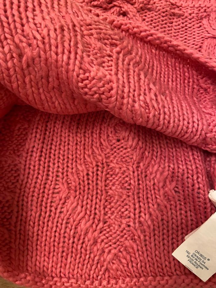 Ensemble 4/8 ans snood/cape et moufles à pompons fuschia Okaïdi - photo numéro 15