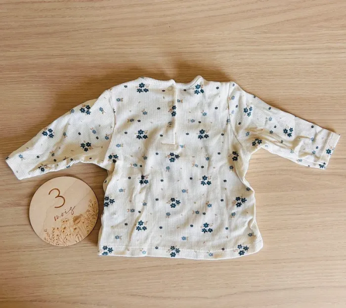 Ensemble à fleur bleue pour filles - photo numéro 3