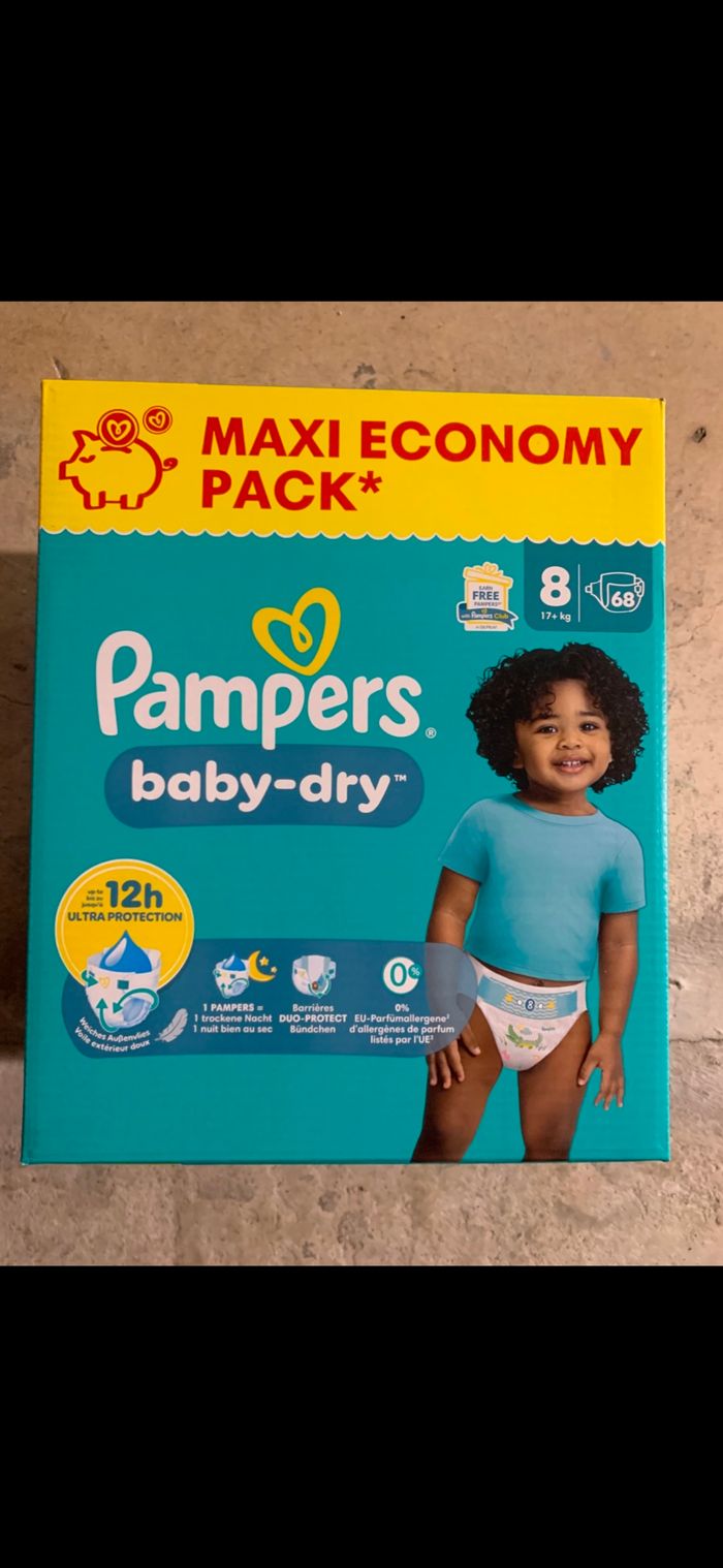 Couches pampers pack XXL BABY DRY et premium protection TAILLE 3,4,4+,5,5+, 6,6+, 7 et 8 - photo numéro 8