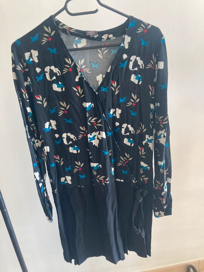 Robe noire à motifs little miss captain