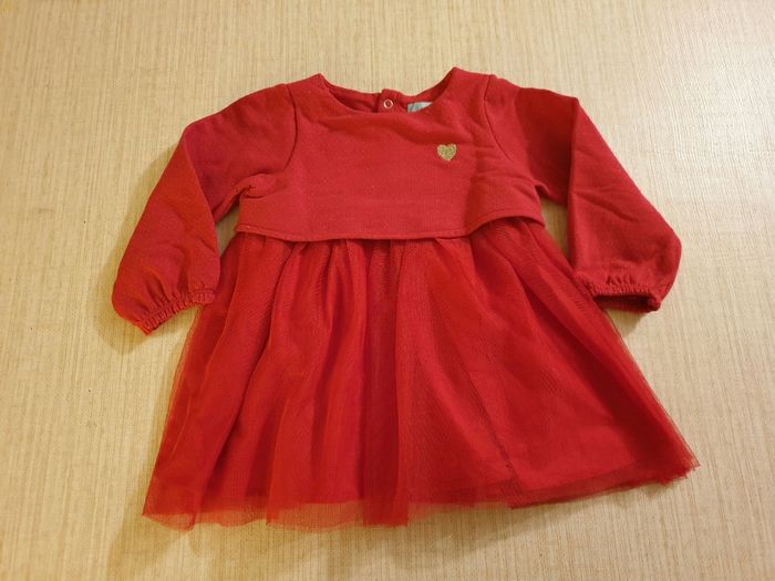 Robe rouge fête 18 mois