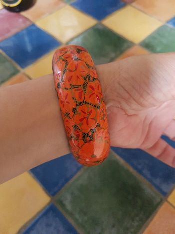 Bracelet fleurs oranges
