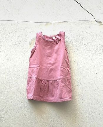 Robe rose avec noeud fille 12 mois