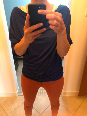 T-shirt fluide bleu électrique