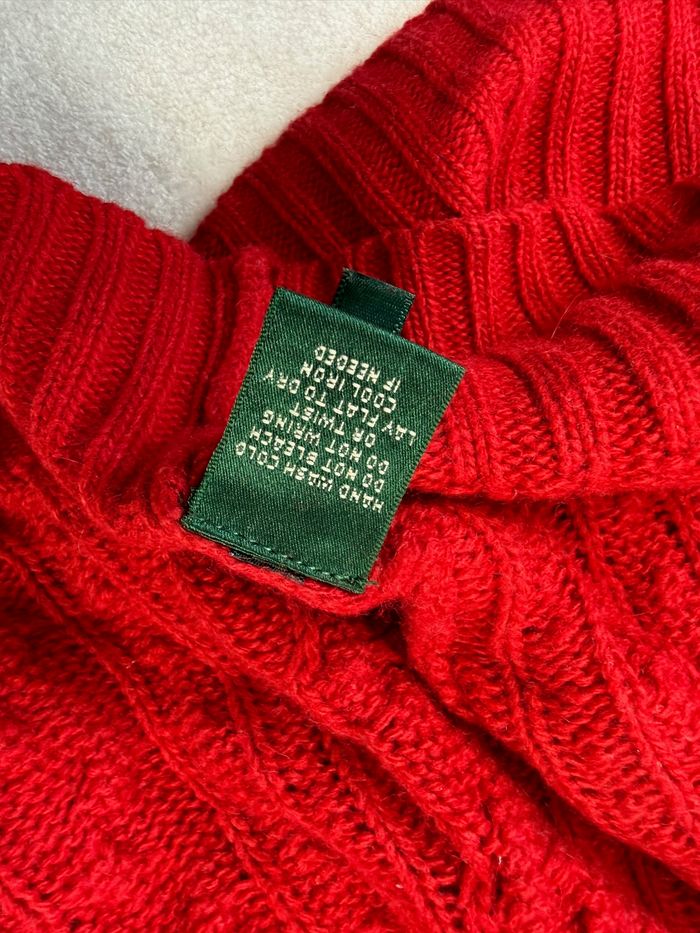 Poncho en maille torsadée Ralph Lauren Rouge pour Femme Taille unique SM01925 - photo numéro 9