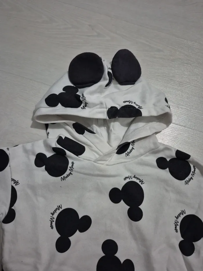 Sweat à capuche blanc mickey - photo numéro 3