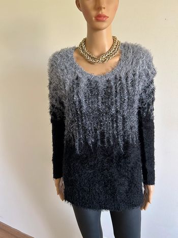 Pull noir et gris argenté Breal taille 2 TBE