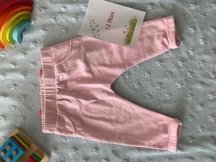 sarouel rose impression derrière taille élastique 12 mois pommette - photo numéro 3