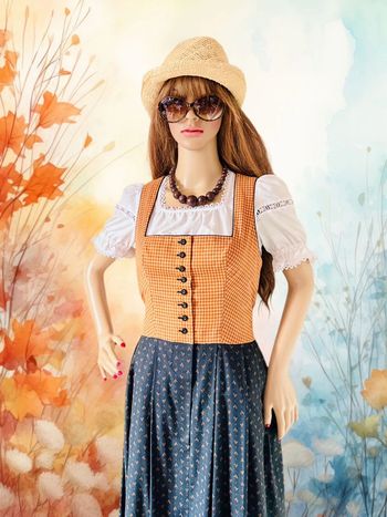🍁🌿Robe Dirndl vintage artisanale Autrichienne 38/40 Cottagecore Oktoberfest Trachten Long Dress 🌿🍁