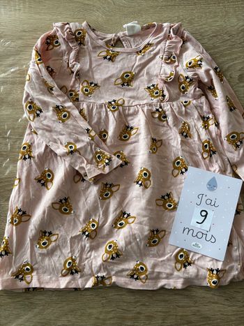 Robe rose renne H&M t.9m