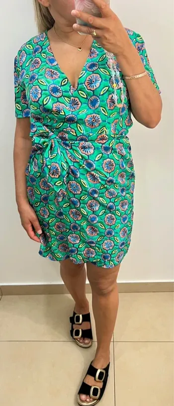 Robe satinée Claudie Pierlot imprimée colorée