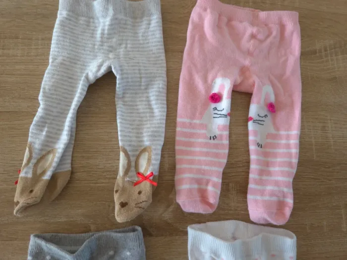 Lot 4 collants 0-3 mois bebe fille - photo numéro 2