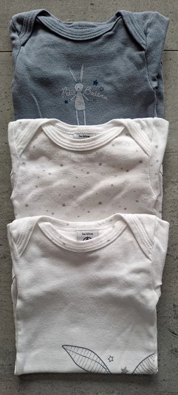 Lot de bodies 3 mois Petit Bateau