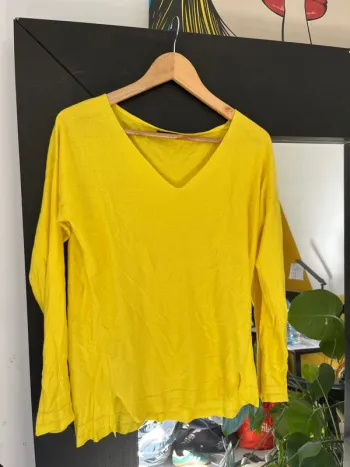 Pull fin jaune Promod