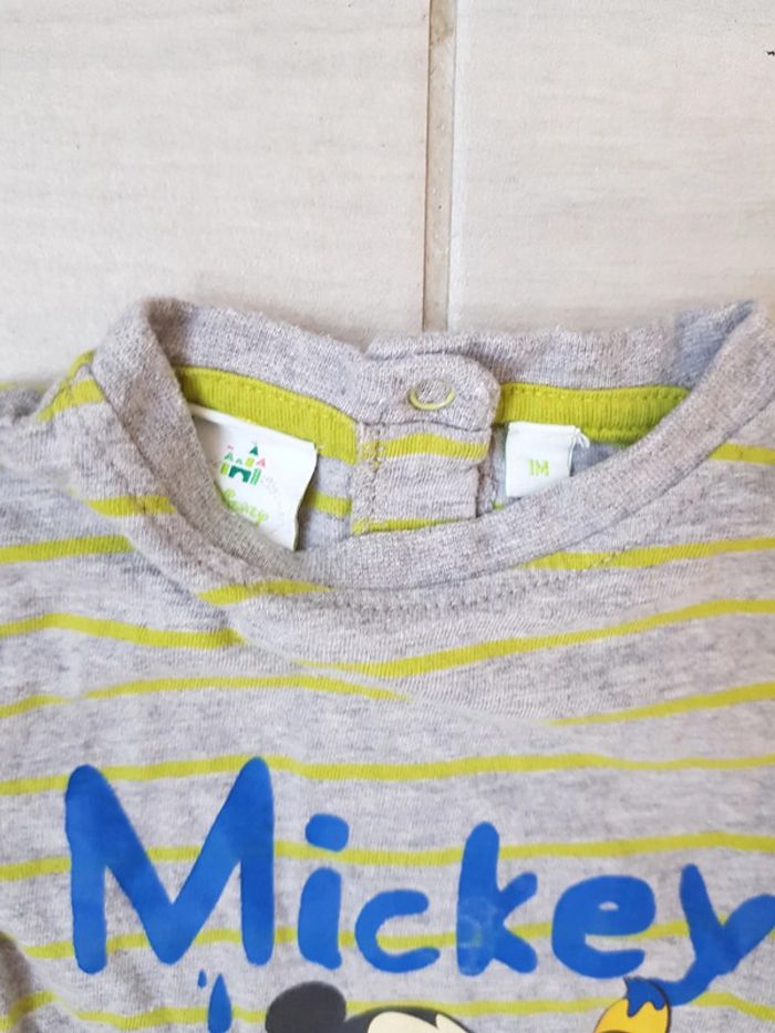 Tshirt manche longue Disney Mickey 1mois - photo numéro 2