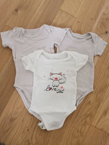 Lot de 3 bodies TEX 12 mois