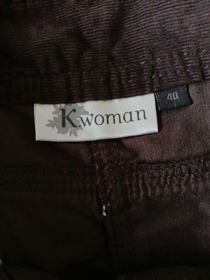Jupe droite mini velours marron chocolat noir 40/L - K Woman - photo numéro 3