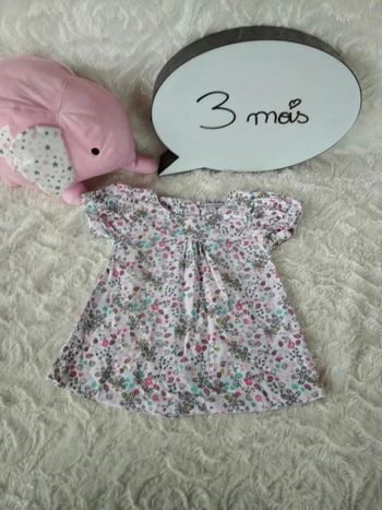 Robe Fille 3 mois Fleurs U collection 100% coton