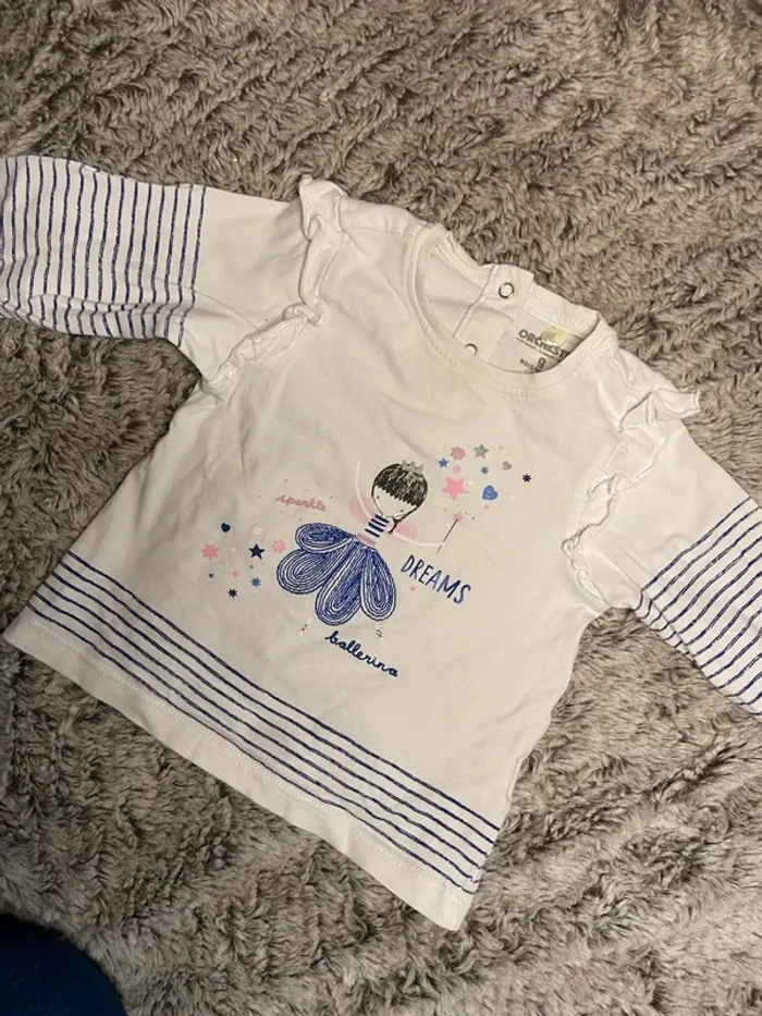 T-shirt manches longues fille 9 mois - photo numéro 2