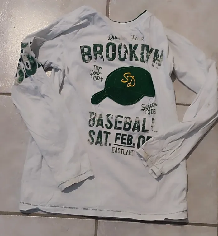 t shirt manches longues base ball 11 12 ans