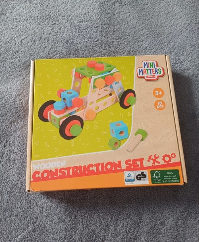 🧸Jeux kit de construction en bois 75 pièces pour enfants Dès 3ans + mini matters