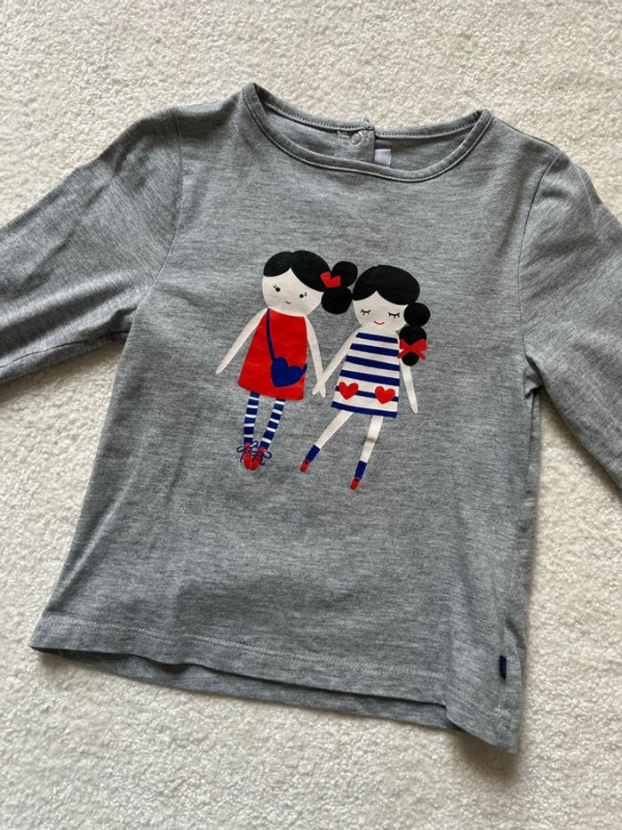 T-shirt gris cadet Rousselle 24 mois - photo numéro 2
