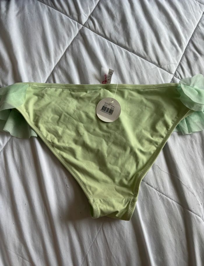 Bas de maillot de bain vert pale anis volant tulles Penti taille XL/42 neuf - photo numéro 5