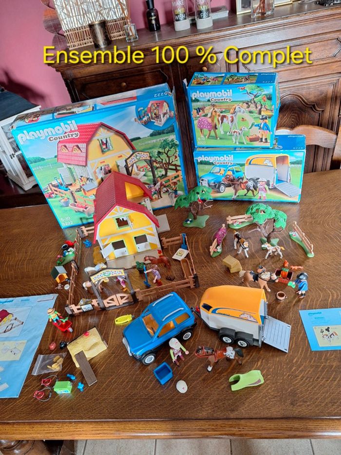 Playmobil lot centre équestre haras poneys