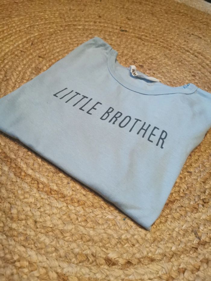 T shirt manche longue h&m 8 ans neuf bleu ciel little brother