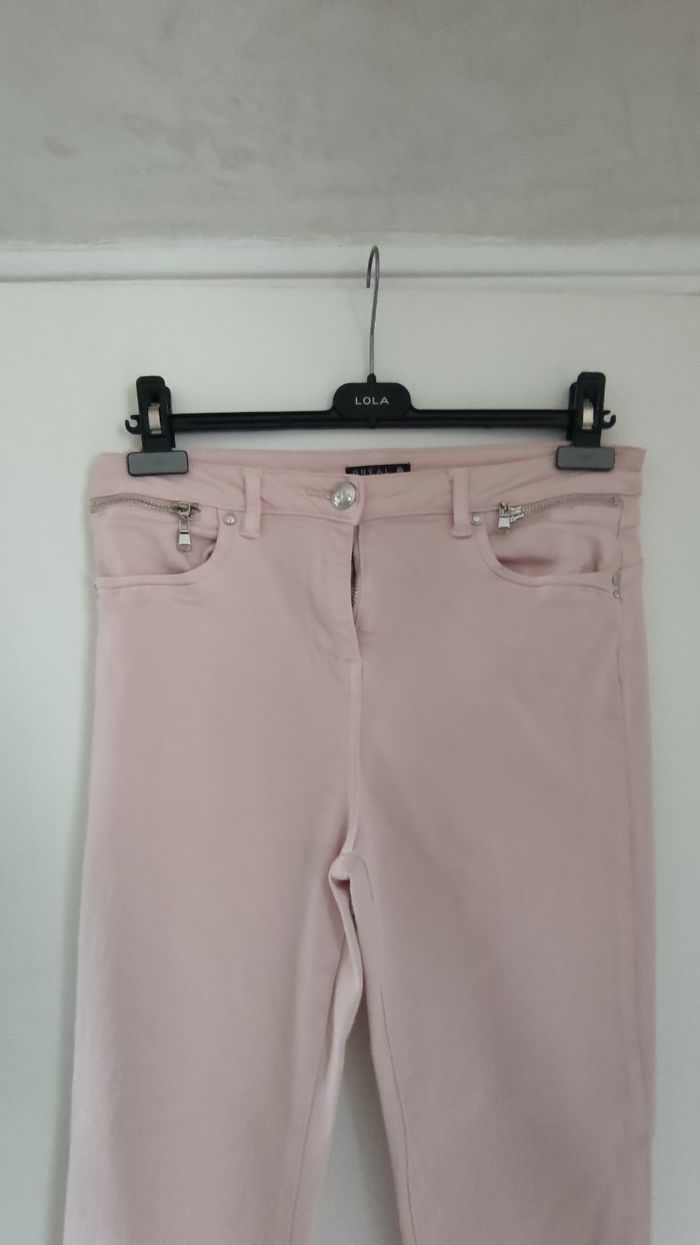 Pantalon femme marque breal taille 40  couleur rose - photo numéro 2