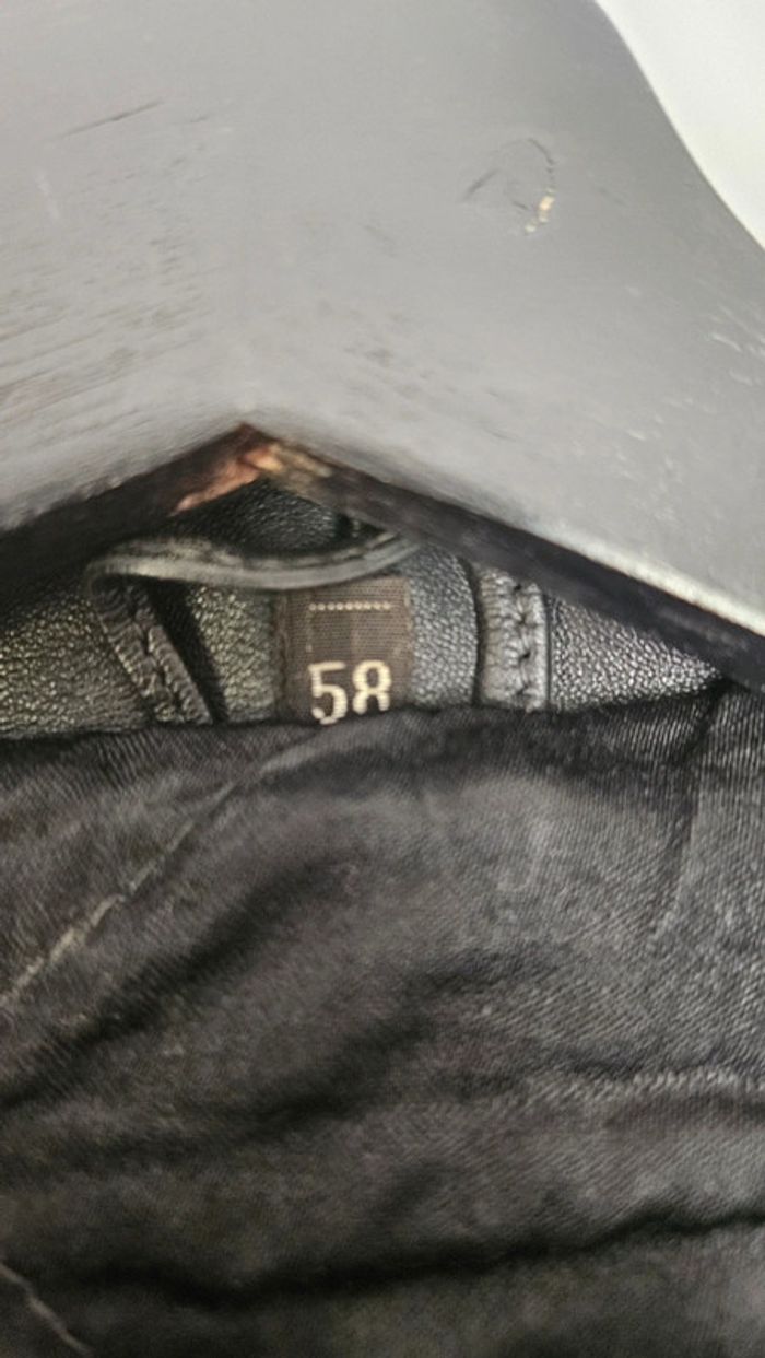 Blouson cuir agneau véritable- Homme T58- nombreuses poches - photo numéro 4